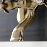 Essex Three-Handle 2-Hole Wall Mount Clawfoot Tub Faucet with Hand Shower