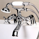 Essex Three-Handle 2-Hole Deck Mount Clawfoot Tub Faucet with Hand Shower