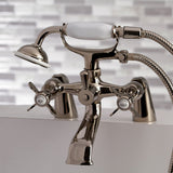 Essex Three-Handle 2-Hole Deck Mount Clawfoot Tub Faucet with Hand Shower