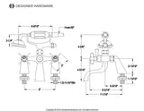 Essex Three-Handle 2-Hole Deck Mount Clawfoot Tub Faucet with Hand Shower