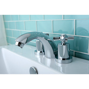 Millennium Two-Handle 3-Hole Deck Mount Mini-Widespread Bathroom Faucet with Brass Pop-Up