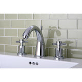 Concord Two-Handle 3-Hole Deck Mount Widespread Bathroom Faucet with Brass Pop-Up