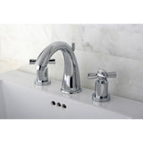 Millennium Two-Handle 3-Hole Deck Mount Widespread Bathroom Faucet with Brass Pop-Up