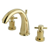 Concord Two-Handle 3-Hole Deck Mount Widespread Bathroom Faucet with Brass Pop-Up