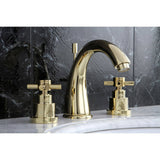 Elinvar Two-Handle 3-Hole Deck Mount Widespread Bathroom Faucet with Brass Pop-Up