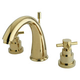 Elinvar Two-Handle 3-Hole Deck Mount Widespread Bathroom Faucet with Brass Pop-Up