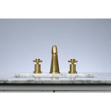 Concord Two-Handle 3-Hole Deck Mount Widespread Bathroom Faucet with Brass Pop-Up