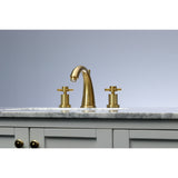Concord Two-Handle 3-Hole Deck Mount Widespread Bathroom Faucet with Brass Pop-Up