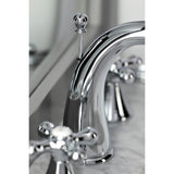 Naples Two-Handle 3-Hole Deck Mount Widespread Bathroom Faucet with Brass Pop-Up