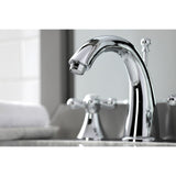 Naples Two-Handle 3-Hole Deck Mount Widespread Bathroom Faucet with Brass Pop-Up