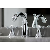 Naples Two-Handle 3-Hole Deck Mount Widespread Bathroom Faucet with Brass Pop-Up
