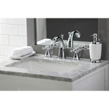 Naples Two-Handle 3-Hole Deck Mount Widespread Bathroom Faucet with Brass Pop-Up