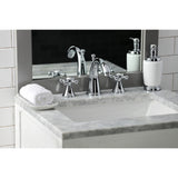 Naples Two-Handle 3-Hole Deck Mount Widespread Bathroom Faucet with Brass Pop-Up