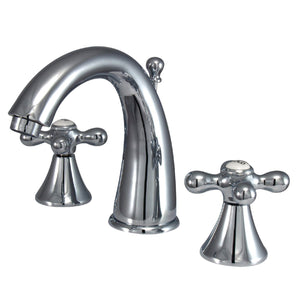 Naples Two-Handle 3-Hole Deck Mount Widespread Bathroom Faucet with Brass Pop-Up