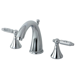 Elinvar Two-Handle 3-Hole Deck Mount Widespread Bathroom Faucet with Brass Pop-Up
