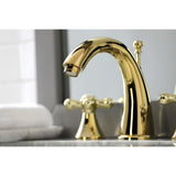 Naples Two-Handle 3-Hole Deck Mount Widespread Bathroom Faucet with Brass Pop-Up