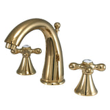 Naples Two-Handle 3-Hole Deck Mount Widespread Bathroom Faucet with Brass Pop-Up