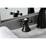 Naples Two-Handle 3-Hole Deck Mount Widespread Bathroom Faucet with Brass Pop-Up