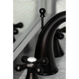 Naples Two-Handle 3-Hole Deck Mount Widespread Bathroom Faucet with Brass Pop-Up