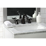 Naples Two-Handle 3-Hole Deck Mount Widespread Bathroom Faucet with Brass Pop-Up
