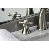 Naples Two-Handle 3-Hole Deck Mount Widespread Bathroom Faucet with Brass Pop-Up