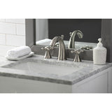Naples Two-Handle 3-Hole Deck Mount Widespread Bathroom Faucet with Brass Pop-Up