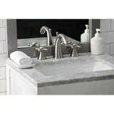 Naples Two-Handle 3-Hole Deck Mount Widespread Bathroom Faucet with Brass Pop-Up