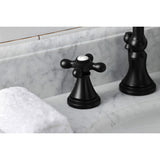 Governor Two-Handle 3-Hole Deck Mount Widespread Bathroom Faucet with Brass Pop-Up