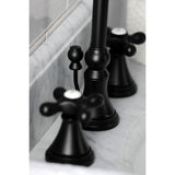 Governor Two-Handle 3-Hole Deck Mount Widespread Bathroom Faucet with Brass Pop-Up