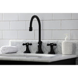 Governor Two-Handle 3-Hole Deck Mount Widespread Bathroom Faucet with Brass Pop-Up