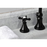 Essex Two-Handle 3-Hole Deck Mount Widespread Bathroom Faucet with Brass Pop-Up Drain