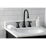 Essex Two-Handle 3-Hole Deck Mount Widespread Bathroom Faucet with Brass Pop-Up Drain