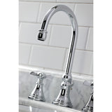 Essex Two-Handle 3-Hole Deck Mount Widespread Bathroom Faucet with Brass Pop-Up Drain
