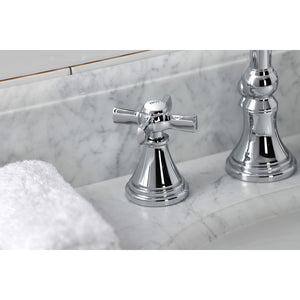 Millennium Two-Handle 3-Hole Deck Mount Widespread Bathroom Faucet with Brass Pop-Up Drain