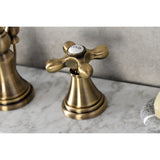 Governor Two-Handle 3-Hole Deck Mount Widespread Bathroom Faucet with Brass Pop-Up