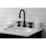 Governor Two-Handle 3-Hole Deck Mount Widespread Bathroom Faucet with Brass Pop-Up