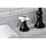 Governor Two-Handle 3-Hole Deck Mount Widespread Bathroom Faucet with Brass Pop-Up