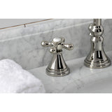Governor Two-Handle 3-Hole Deck Mount Widespread Bathroom Faucet with Brass Pop-Up