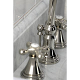 Governor Two-Handle 3-Hole Deck Mount Widespread Bathroom Faucet with Brass Pop-Up