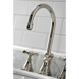 Essex Two-Handle 3-Hole Deck Mount Widespread Bathroom Faucet with Brass Pop-Up Drain