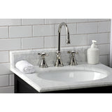 Essex Two-Handle 3-Hole Deck Mount Widespread Bathroom Faucet with Brass Pop-Up Drain