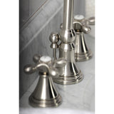 Governor Two-Handle 3-Hole Deck Mount Widespread Bathroom Faucet with Brass Pop-Up