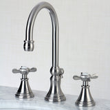 Essex Two-Handle 3-Hole Deck Mount Widespread Bathroom Faucet with Brass Pop-Up Drain