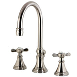 Essex Two-Handle 3-Hole Deck Mount Widespread Bathroom Faucet with Brass Pop-Up Drain