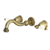 Restoration Two-Handle 3-Hole Wall Mount Roman Tub Faucet