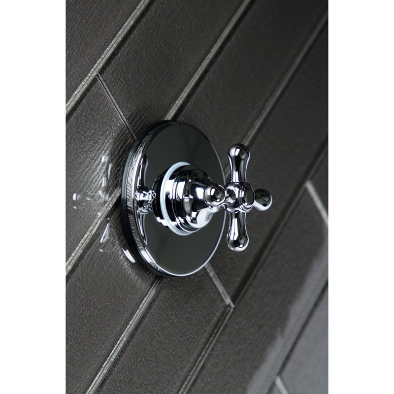 Single-Handle Three-Way Diverter Valve with Round Trim Kit