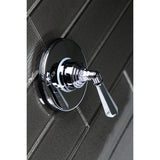 Single-Handle Three-Way Diverter Valve with Round Trim Kit