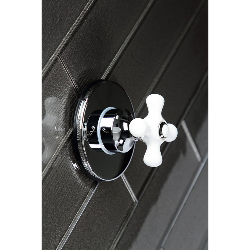 Single-Handle Three-Way Diverter Valve with Round Trim Kit