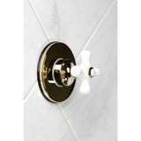 Single-Handle Three-Way Diverter Valve with Round Trim Kit