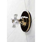 Single-Handle Three-Way Diverter Valve with Round Trim Kit